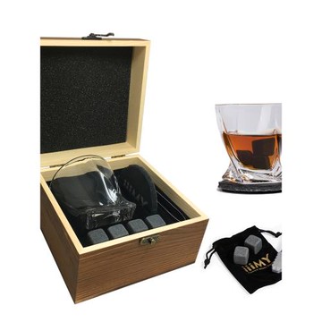 iiiMY天然冰酒石威士忌速凍冰石冰塊冰粒歐式復古高檔酒具帶夾子