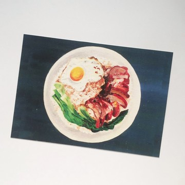 香港系列 － 香港特色煎蛋叉燒飯明信片