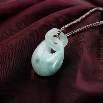 【稱心如意】冰種飄花翡翠秤心項鍊 | 天然緬甸玉翡翠A貨 | 送禮