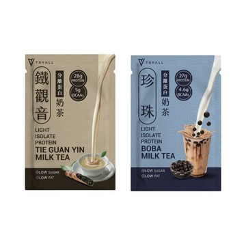 TRYALL light分離乳清蛋白10入 珍珠奶茶 鐵觀音奶茶