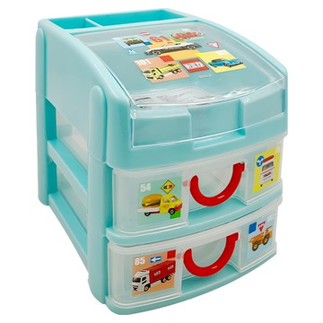 Skater 雙層置物盒  淺藍色  2層