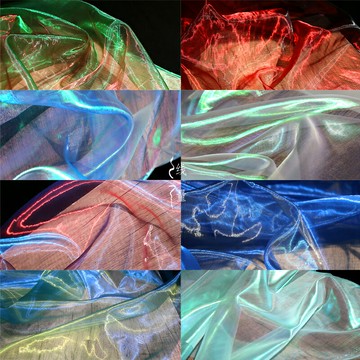 水光漸變歐根紗紡織布料透視鐳射幻彩網紗童裝裙子拍攝背景面料