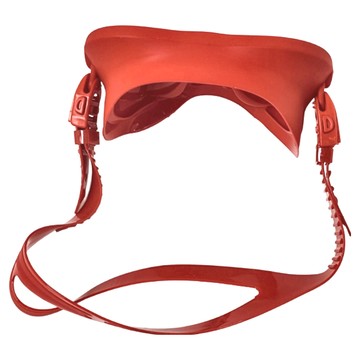 AQUATEC 無框矽膠單面鏡 MK-201 女用 窄版 潛水面鏡  157 x 81mm  Red 紅色