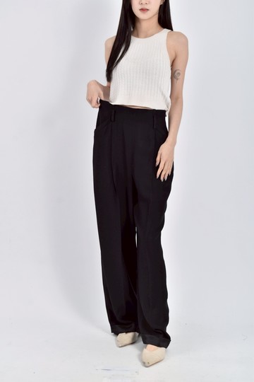 (S) aa madeus高腰西裝素面設計感黑色長褲