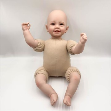 22寸新款四顆牙仿真小女孩娃娃裸娃 衣服可自由搭配