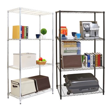 【品樂生活】45X90X210CM 四層架 烤漆霧黑/亮白/明亮電鍍/置物架/波浪架/收納架/鐵力士架/鐵架