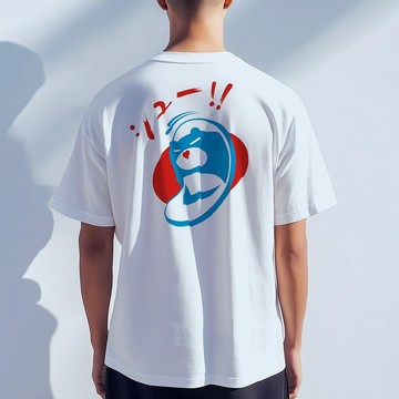 動物插畫T |藍白拖鞋熊 | 白色款印花T Shirt