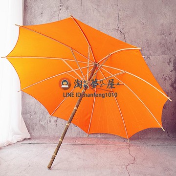 油布傘手工竹傘直立傘刷桐油直桿傘長柄雨傘老式復古工藝可定制【淘夢屋】
