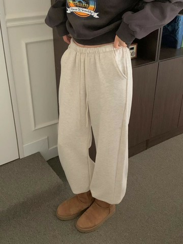 韓國東大門正品 秋冬休閒鬆緊 束口 刷絨刷毛保暖 寬鬆 寬褲 長褲 棉褲 可大尺碼