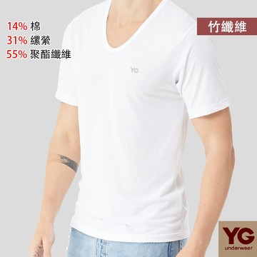 YG天鵝 竹纖維抑菌排汗U領短袖衫