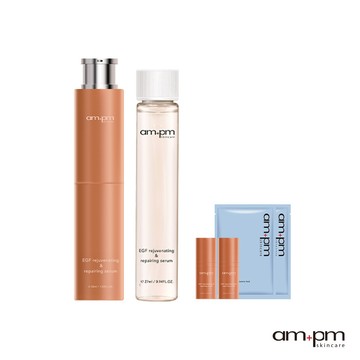 【ampm牛爾】喚新肌泌EGF修復精華(全臉眼專用)27ml+補充瓶27ml+贈EGF修復精華5mlx2+保濕面膜x2