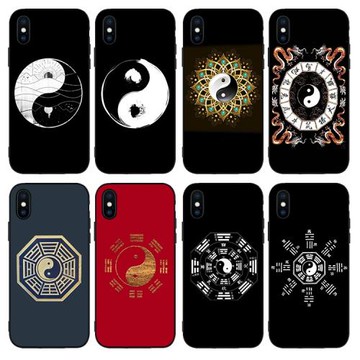 太極八卦陰陽手機殼適用iPhone12防摔14蘋果13掛繩11 15 16 PRO MAX XS XR硅膠7 8 PLUS NOVA MATE60 40 50軟