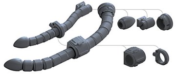 Builders parts MS pipe 01 (dark gray) 1/144 scale
