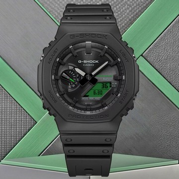 CASIO卡西歐 G-SHOCK 太陽能x藍牙連線 經典八角錶殼 雙顯腕錶 GA-B2100BEG-1A