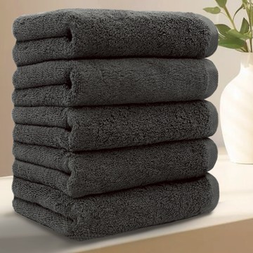 Terrique 飯店毛巾 200g 40支 精梳棉  5個  深灰色