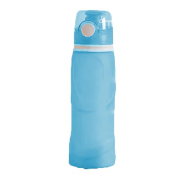 ZEN ZHOU 仁舟淨塑 捲捲矽水瓶 2.0款 軟Q可捲收 輕量好攜帶 食品級矽膠 雙防漏設計 通過SGS食品級檢測  湛海藍  750ml  1盒