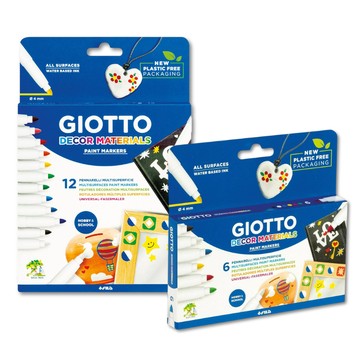 義大利 Giotto 裝飾筆 6色/ 12色 兒童 彩繪 畫畫 彩色筆 美術 畫圖 繪畫用品 附發票【心心哈德】現貨 全館499超取免運