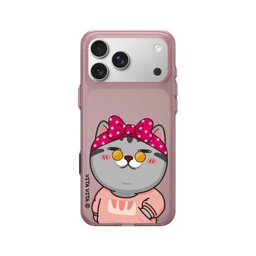 iPhone 17 Pro Max Clear (相機按鈕) 晶醺玫 - VITA VITA．塔仔是隻貓 - 就靜靜看著你裝逼款