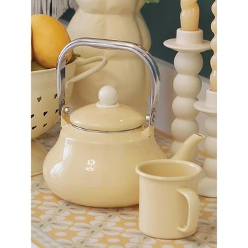 老麥雜貨鋪 日式復古奶FUFU搪瓷燒水壺茶壺涼水壺圍爐煮茶明火
