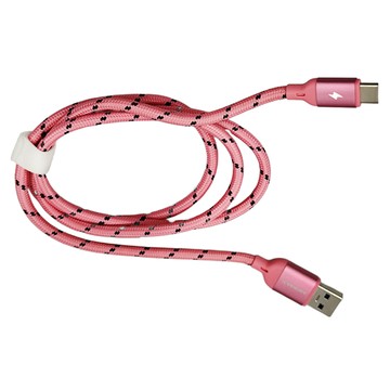 MOMAX Type-C 3A 編織線 USB-A 轉 USB-C  1m  粉色  1個
