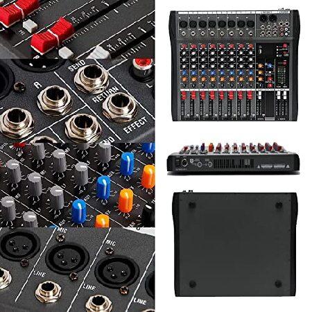 MECCTP Channel Mixer Sound Board Console, Live Studio Amplifier Mixer w USB Drive for Live Studio Recording Studio PC Recording Black＆Red 400 x 340