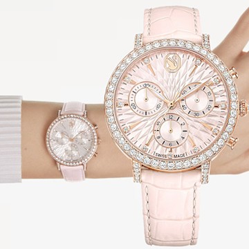 SWAROVSKI 施華洛世奇 Matrix Tennis Chrono 水晶三眼計時手錶 女錶 新年開運 送禮推薦-36mm 5698300