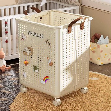 【台灣出貨】兒童玩具收納箱家用寶寶玩偶公仔大容量帶輪積木毛絨娃娃整理箱子 收納 收納箱 收納櫃 移動收納箱 置物盒