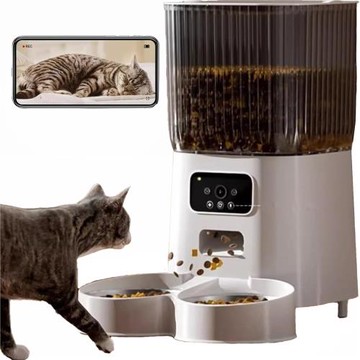 自動喂食器帶攝像頭遠程視頻貓糧狗糧投食器定時定量智能寵物狗碗