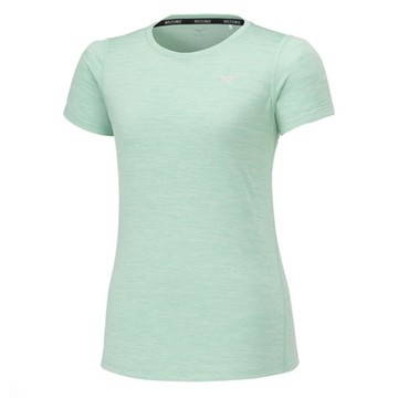 MIZUNO 美津濃 短袖上衣 女款 運動 女路跑短袖T恤 綠 J2MAA72157