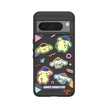 Pixel 8 Pro SolidSuit 黑 - 三麗鷗-布丁狗＆大耳狗綜合圖 Mix Characters - 繽紛貼紙