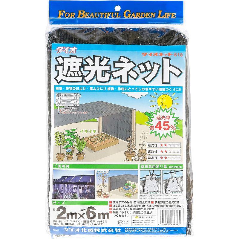 ダイオ化成 遮光ネット ダイオネット カラミ織 黒 遮光率45% 2x6m