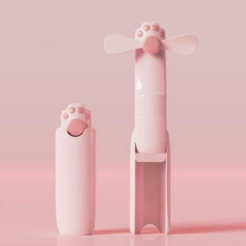 華中數科貓爪折疊小風扇手持usb靜音便攜可充電迷你桌面冷風機學