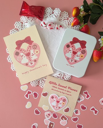 【Pinkoi 獨家】附飾品盒貼紙組 - 戀兔物語 -