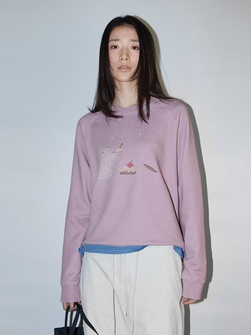 patissier embroidery sweatshirt [PURPLE]
