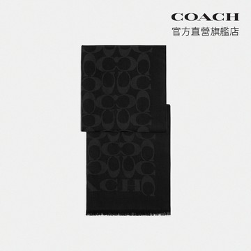 【COACH】經典 SIGNATURE 裹巾-黑色(CB700)｜官方直營