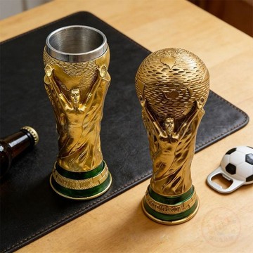 🔥囤貨優惠🔥大力神杯造型不鏽鋼啤酒杯世界盃球迷主題個性禮品杯樹脂  擺件