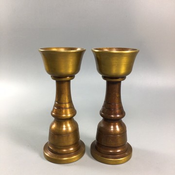 精工蠟臺 銅蠟臺純銅仿古佛教用品 銅器工藝品 佛前供奉家居擺件