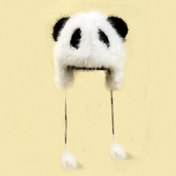 【米蘭精品】現貨+預購 韓版羊羔飛行帽禦寒毛帽護耳帽滑雪帽戶外防寒帽雷鋒帽-可愛熊貓女帽子7色74my94