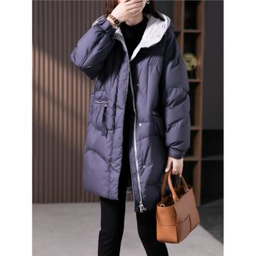 原形加厚羽絨服女2025冬季韓版中長款寬松連帽面包服顯瘦外套