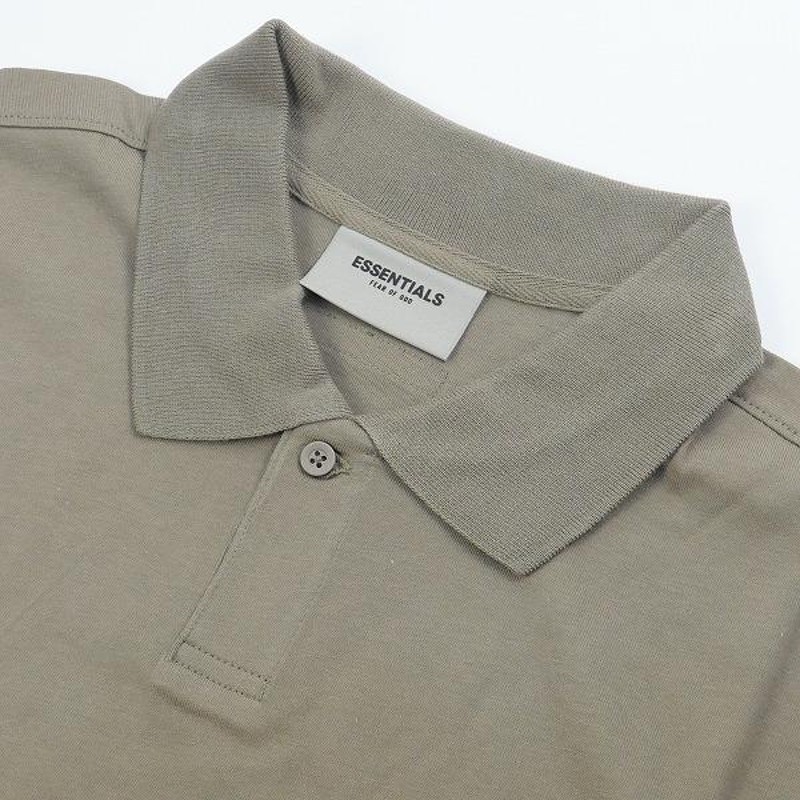 essentials taupe cotton polo ポロシャツ