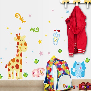 【橘果設計】長頸鹿 壁貼 牆貼 壁紙 DIY組合裝飾佈置