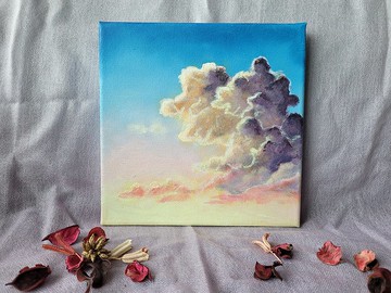 幻變的彩雲(手繪塑膠彩/壓克力)掛畫