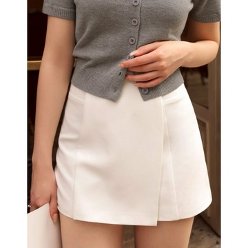 CHIC A SPACE 氣質百撘純色褲裙(白/卡其) 女裝 現貨 氣質 高級感