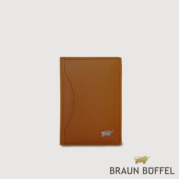 【BRAUN BUFFEL 德國小金牛】台灣總代理 奧瓦 磁吸兩折錢包-麥色/BF581-738-BRA