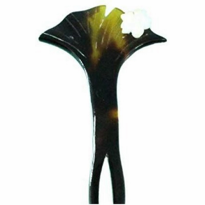 透かし入り 本べっ甲 かんざし 茨布甲 七宝柄 バチ型 二本挿し 簪 桐箱