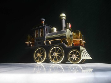 【老時光 OLD-TIME】早期二手台灣製蒸汽火車玻璃酒瓶酒杯組擺飾