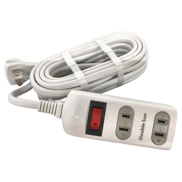 朝日電工 防雷1開3插延長線  4.5m  白色  1個