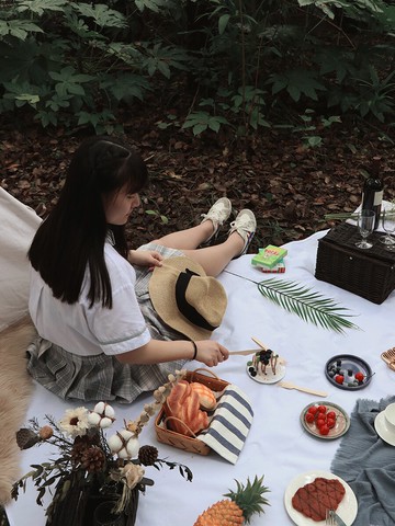Fantasy Garden夢花園野餐墊戶外便攜防水防潮墊郊游草坪野餐地布