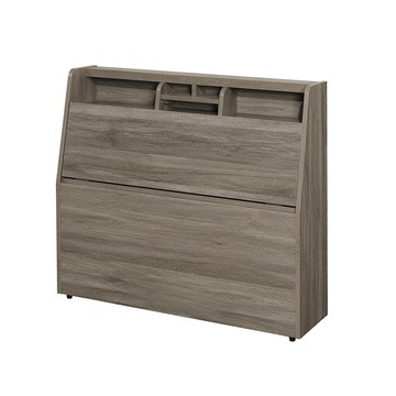 【顛覆設計】露納插座收納床頭箱(單大3.5尺)古橡色