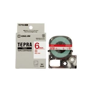 (業務用50セット) キングジム テプラPROテープ ラベルライター用テープ 〔幅：6mm〕 SS6R 白に赤文字 代引不可